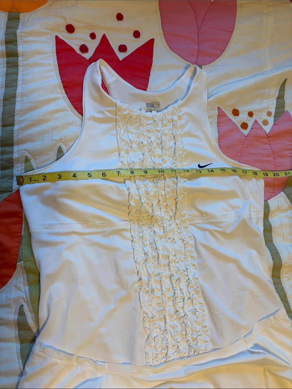Nike White Sleeveless Ruffle-Tiered Dress